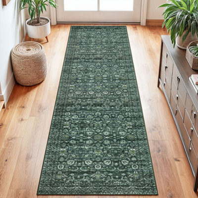 Tapis vert antidérapant lavable à la machine