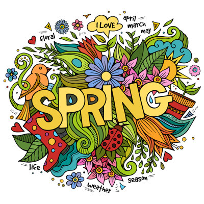 Printemps, lettrage à la main
