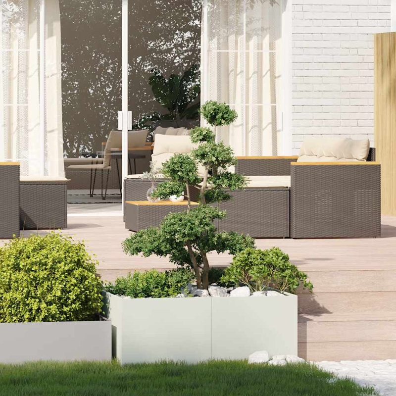 Planter 100X100Cm Steel, 40cm H x 100cm W x 100cm D, White