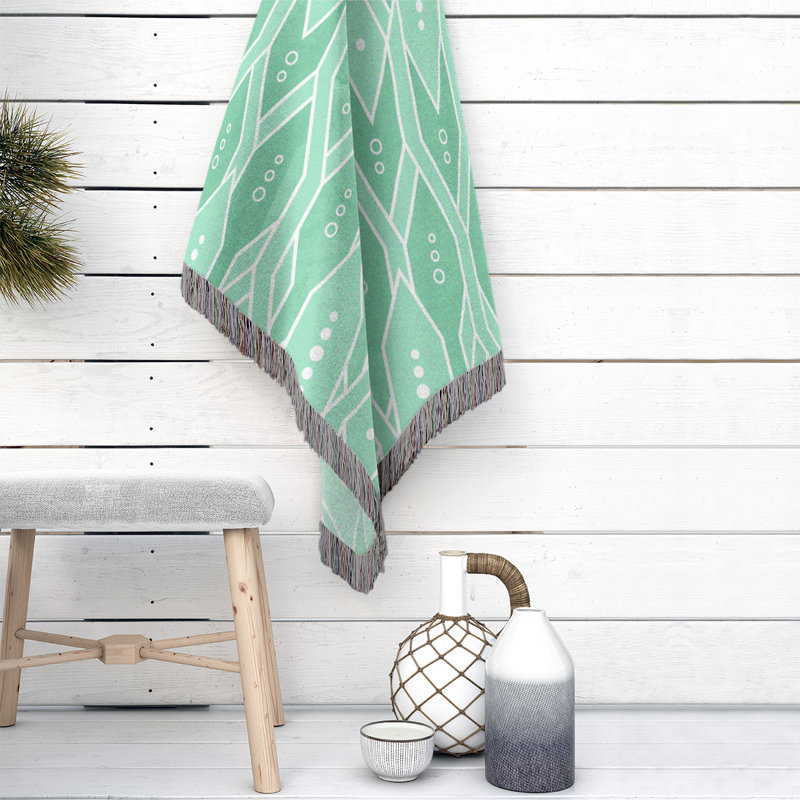 Katelyn Elizabeth Hand Woven Throw Blanket, Green