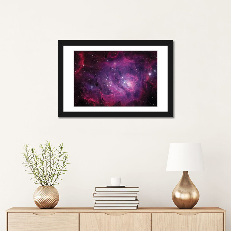 «The Lagoon Nebula (M8)» par Michael Miller, impression sur toile tendue, H 16 po x l 24 po x P 1 po, Blanc