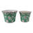 Set Of 2 Ceramic Planters With Embossed Floral Detailing And Scalloped Rims