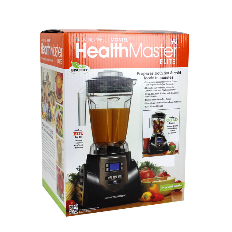 HEALTHMASTER Montel Williams 8 Speeds JLA-8 1200 Watts Blender - Fruit &  Vegetable Emulsifier, Juicer & Food Processor with Recipe Book and DVD 