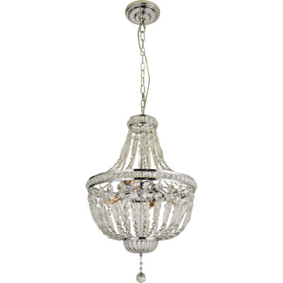 4-Light Chrome with Crystal Accents Candelabra Chandelier