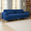 Canapé de luxe en velours avec accents dorés - Canapé moderne à 3 places avec coussins moelleux, parfait pour le salon et le bureau