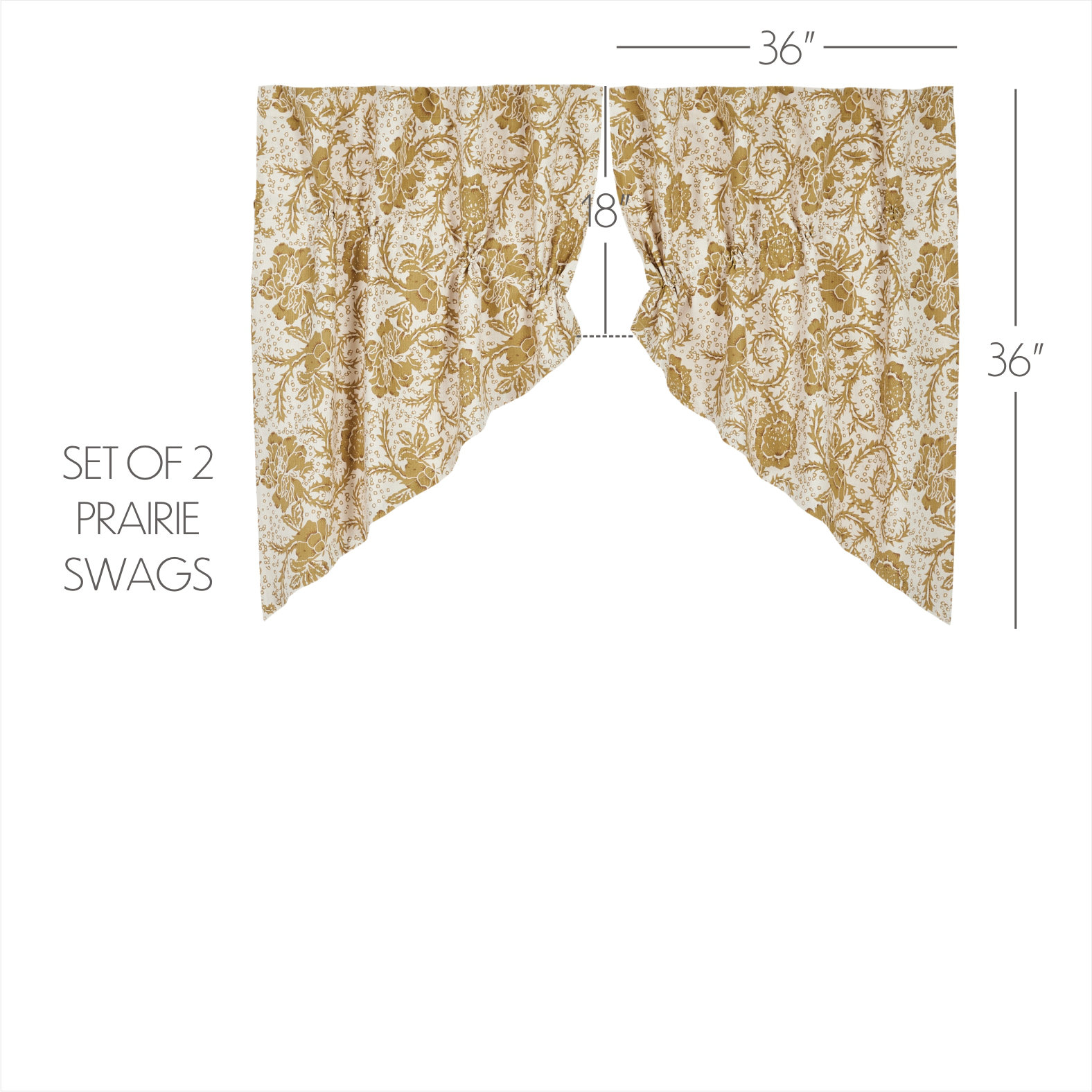 Gold Floral Prairie Swag Set