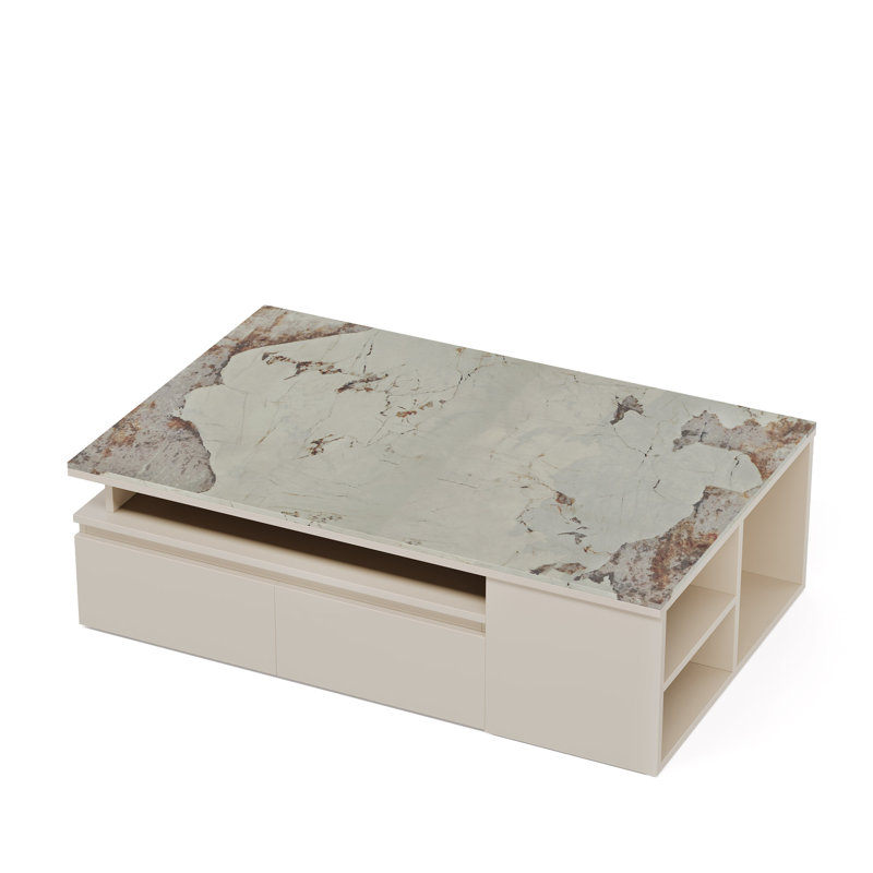 Modern Extendable Coffee Table With 4 Drawers & Storage Shelf, Centre Table For Living Room( 50"W to 70"W