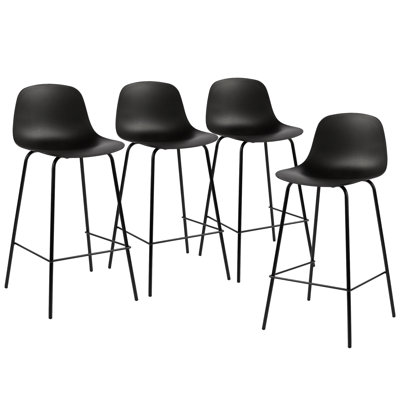 Botyo 26" H Modern Low Back PP Counter Stool with Metal Frame
