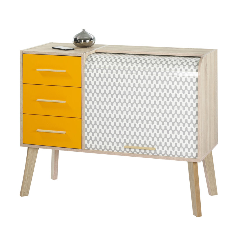 Caruso 110.4cm Sideboard, Oak/Mandarine