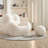 46.46"White wool-upholstered compressible sofa