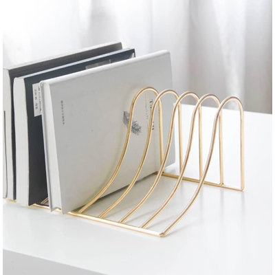 Gold Decorative Book Organizer & Magazine Holder