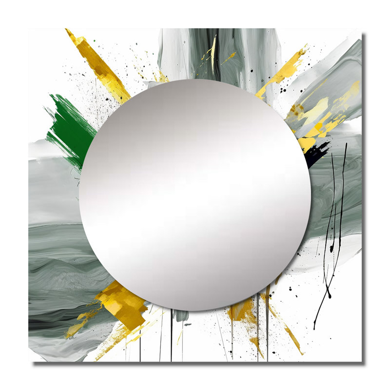 Blancha - Miroir carré abstrait mural pour chambre à coucher, 23 po x 23 po