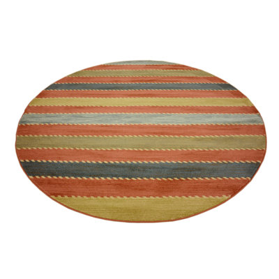 Tapis rayé orange / jaune / noir Vassar