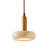Elegant Adjustable Chandelier, Beige & Oak Finish, 22-59.8 inches Height | Wooden Body with Travertine Cap, 1 x 24W LED Socket, IP20 Rated | Perfect for Dining Room, Living Room, and Entryway Lighting Decor-184645501
