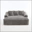 Chaise longue surdimensionnée pour l'intérieur, canapé-lit moderne en chenille à assise profonde avec coussins décoratifs et accoudoirs, canapé-lit pour le salon, chambre à coucher