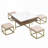 Modern Square Lift-Top Coffee Table Set with 4 Ottomans