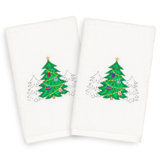 Trois serviettes de Noël brodées en coton turc