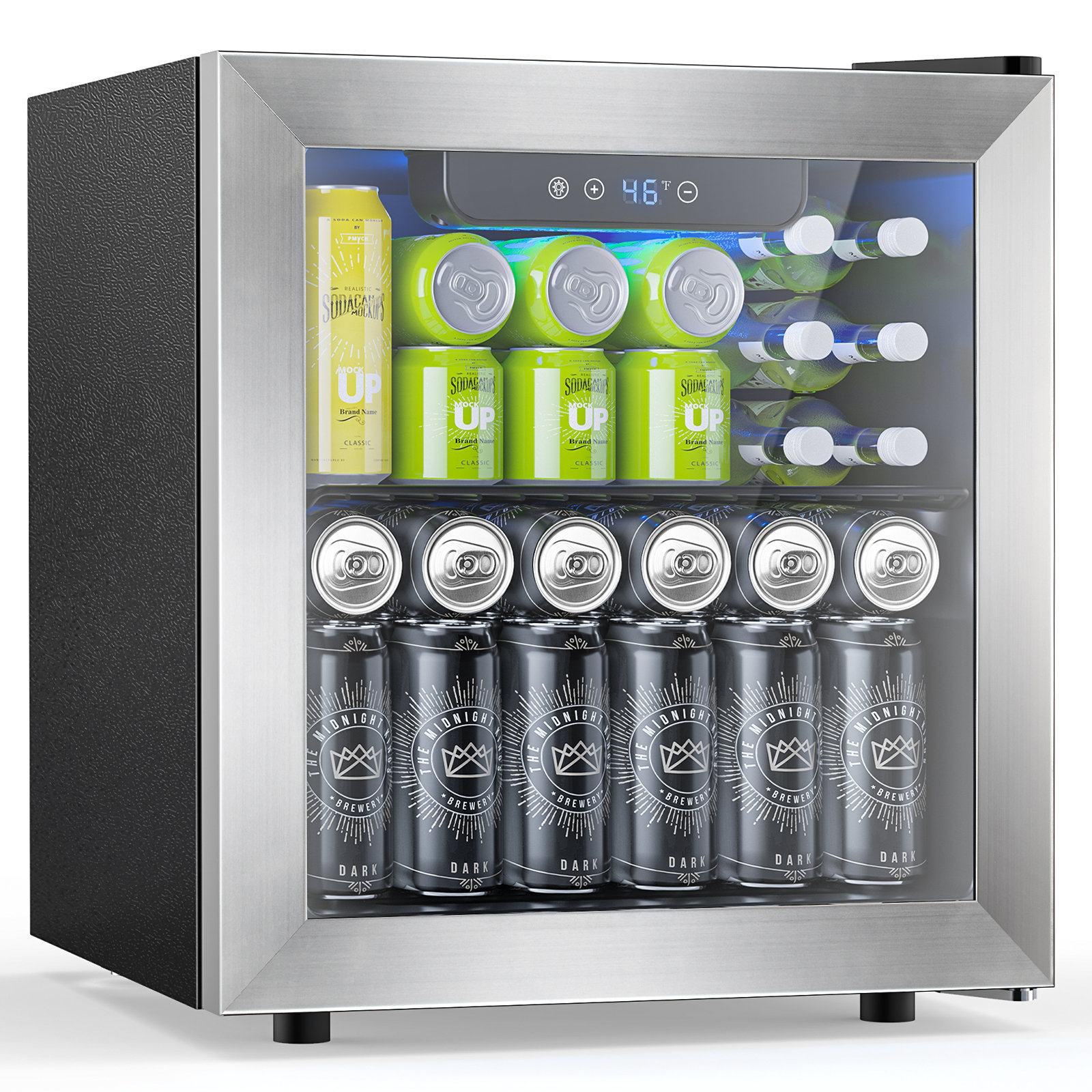 COWSAR 12 Bottle 48 Can Beverage Refrigerator,1.3 Cu. Ft. Mini Fridge Glass Door for Beer Soda Drinks or Wine,Freestanding Beverage Fridge for Home — FIN-0016443 | Fridge.com