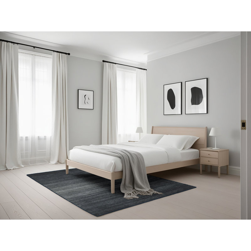 Tapis contemporain gris foncé, Rectangle 5 pi x 7 pi