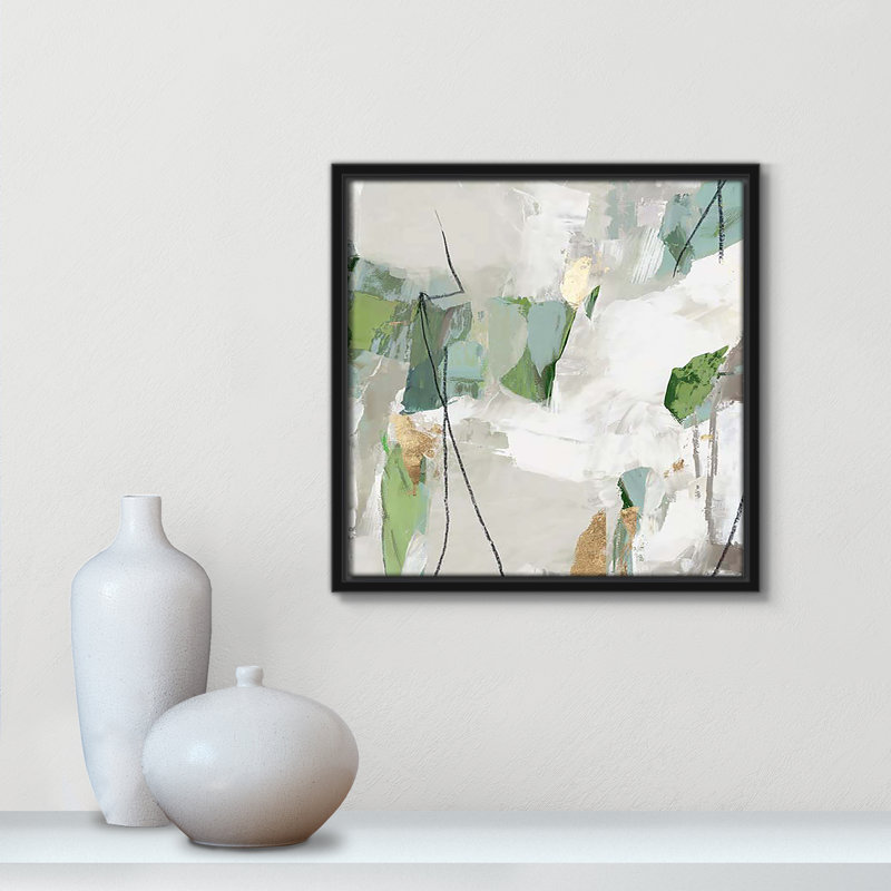«Enchanted Emerald I» par Tom Reeves, H 13,5 po x l 13,5 po x P 2 po, Cadre flottant noir