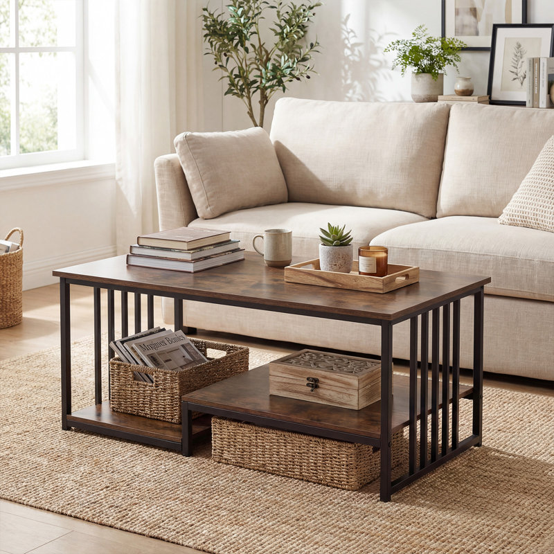 Coffee Table with Storage, Brown