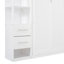 Grand lit avec tablettes, tiroirs et lumières à DEL - espace mural pour le bureau personnel, la chambre d'amis, la salle de sport et les tablettes de rangement blanches convenant aux matelas permettant d'économiser de l'espace-386870596-386870597