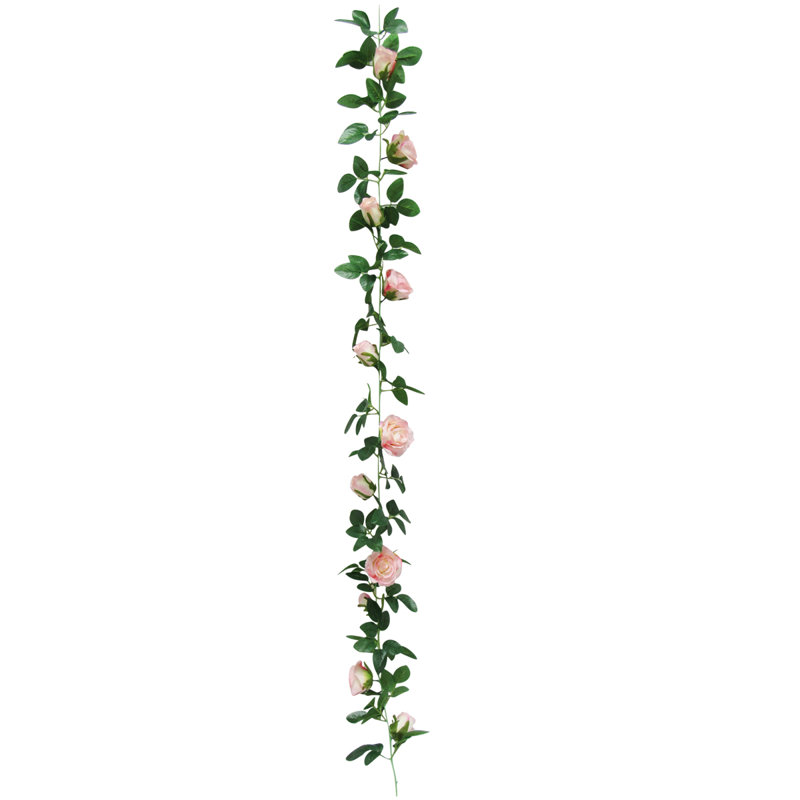 72'' in. Faux Rose Garland, Blush Pink