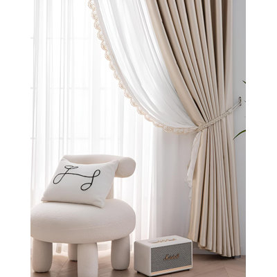 Riannon Polyester Blend Room Darkening Curtain Pair