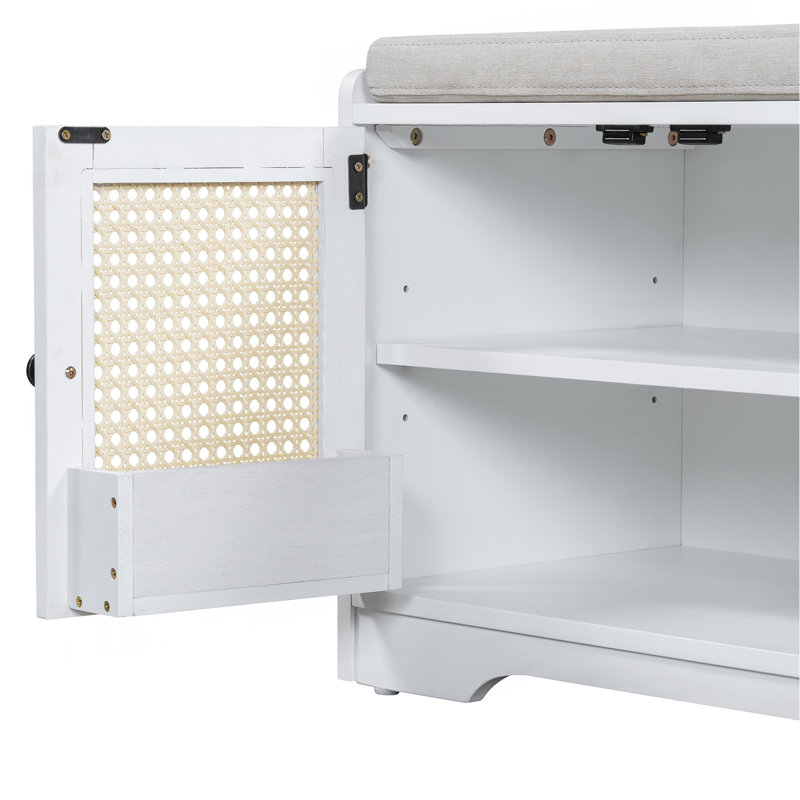 Banc de rangement Rustic, Beige+White
