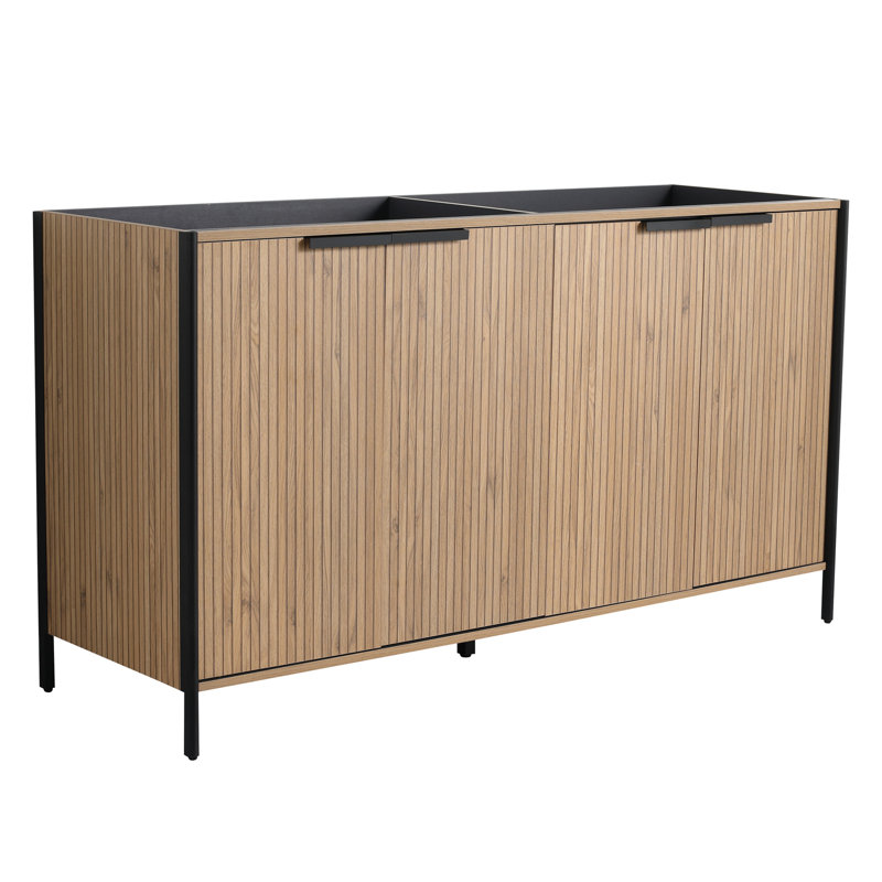 Meuble-lavabo 60 po en café - Entretien avec un chiffon doux et sec, café moderne, facile à nettoyer et à nettoyer
