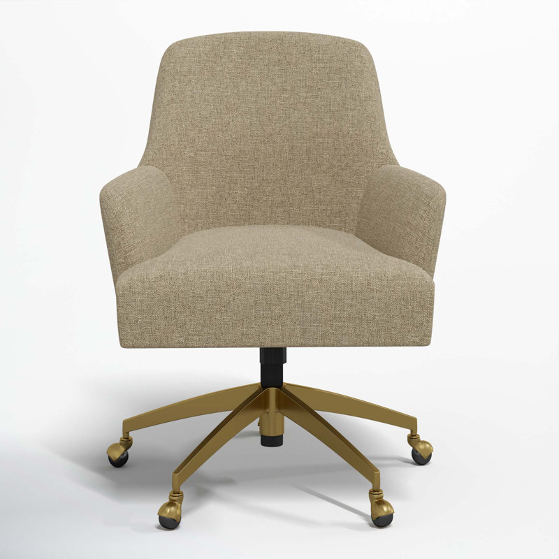 Chaise de travail Ambau, Lin texturé naturel Zuma