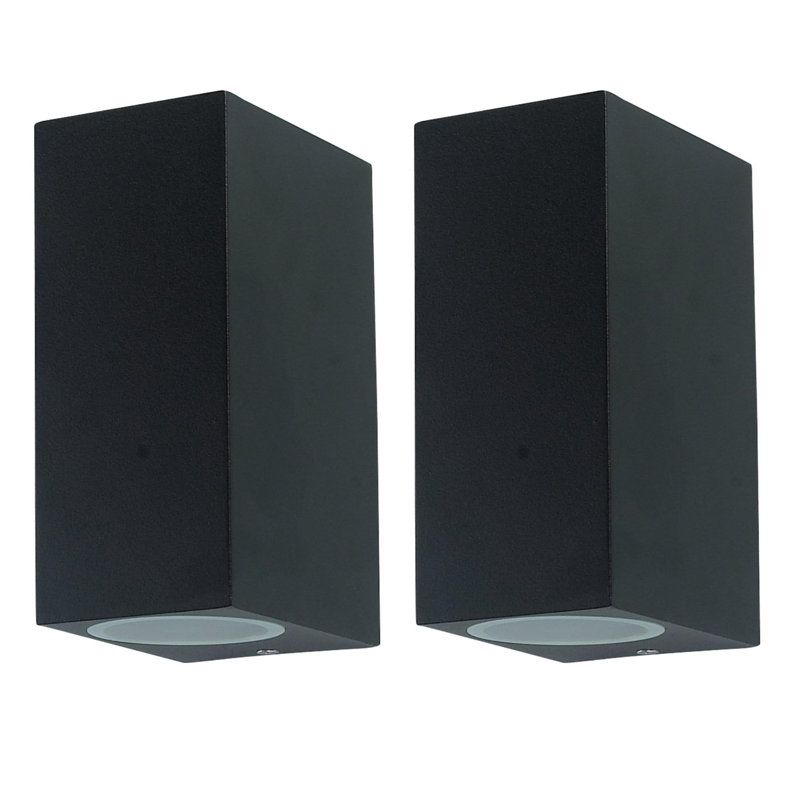 2 - Bulb 14.5cm H Outdoor Flush Mount, Black