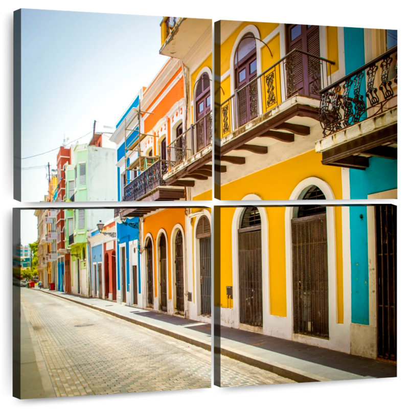 Nicci San Juan, maisons colorées, H 45 po x l 45 po