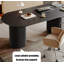 Bureau en pierre frittée clair de luxe avec tiroirs-1726910683