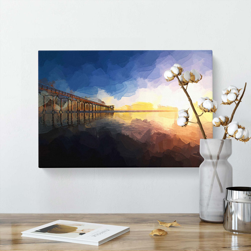 Pier in San Diego in Abstract - Wrapped Canvas, 40cm H x 60cm W x 3cm D