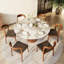 Ensemble de table de salle à manger de cuisine avec plateau paresseux rond amovible à plateau tournant (1 table 4/6 chaises rembourrées)-149726132-149139220-149139243