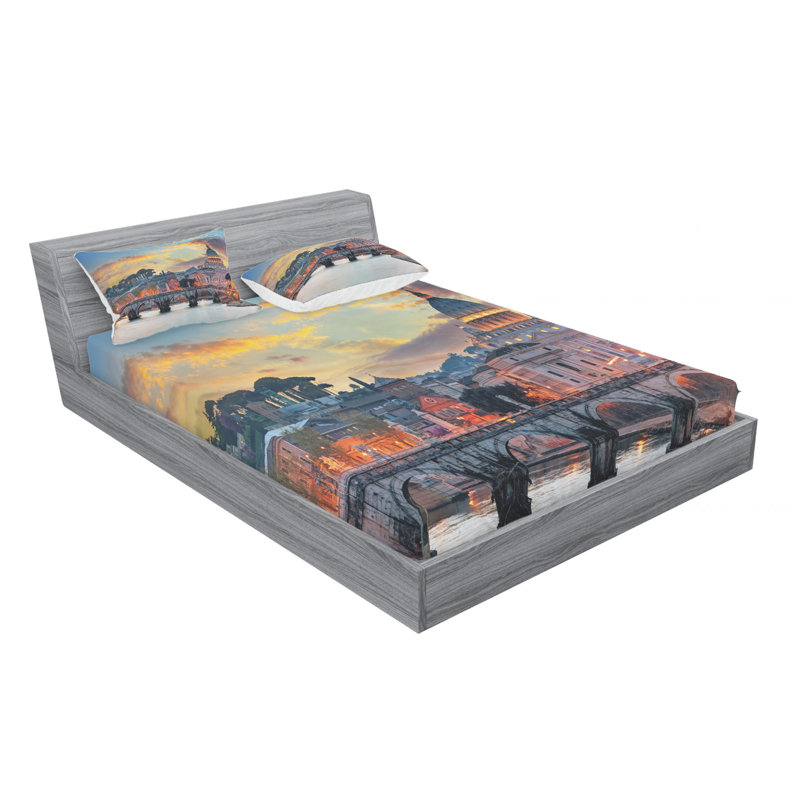 Microfiber Sheet Set, Queen Sheet Set with Fitted Sheet