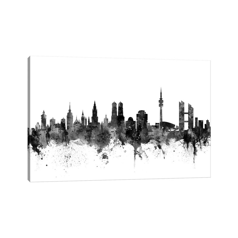 Munich, Germany In Black And White by Michael Tompsett - Wrapped Canvas Gallery-Wrapped Canvas Giclée