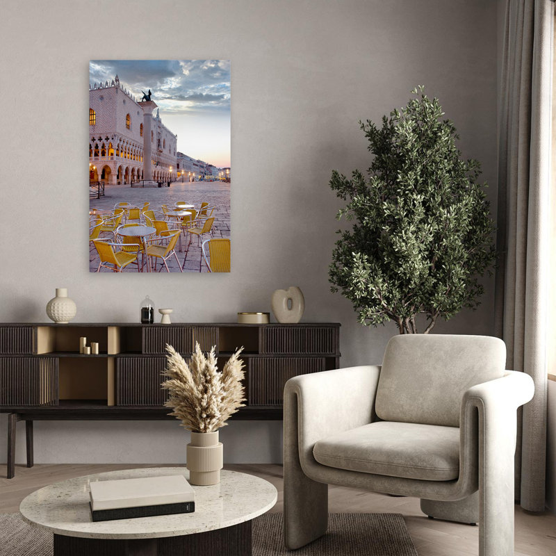 Piazza San Marco au lever du soleil # 5 - Photographie de paysages, Italie, scènes de rue, art, H 36 po x l 24 po