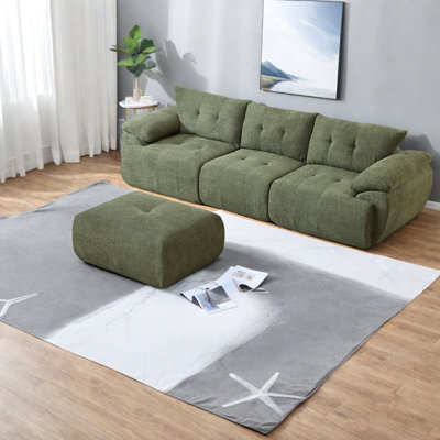 Canapés à compression, grand canapé modulaire moderne en chenille de 115 pouces pour la maison