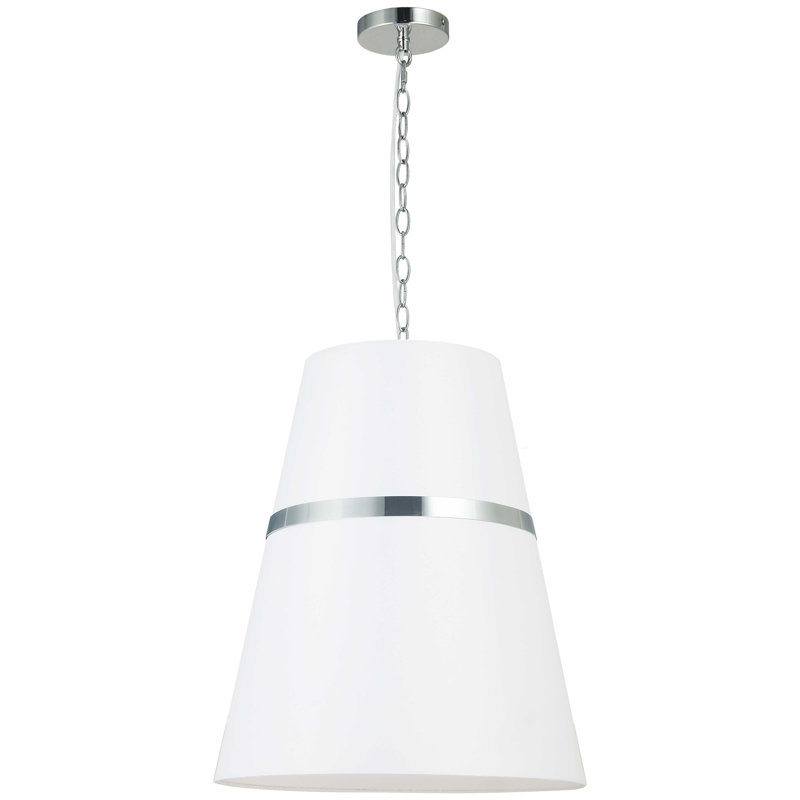 Symphony 3 Light Single Geometric Pendant, Polished Chrome