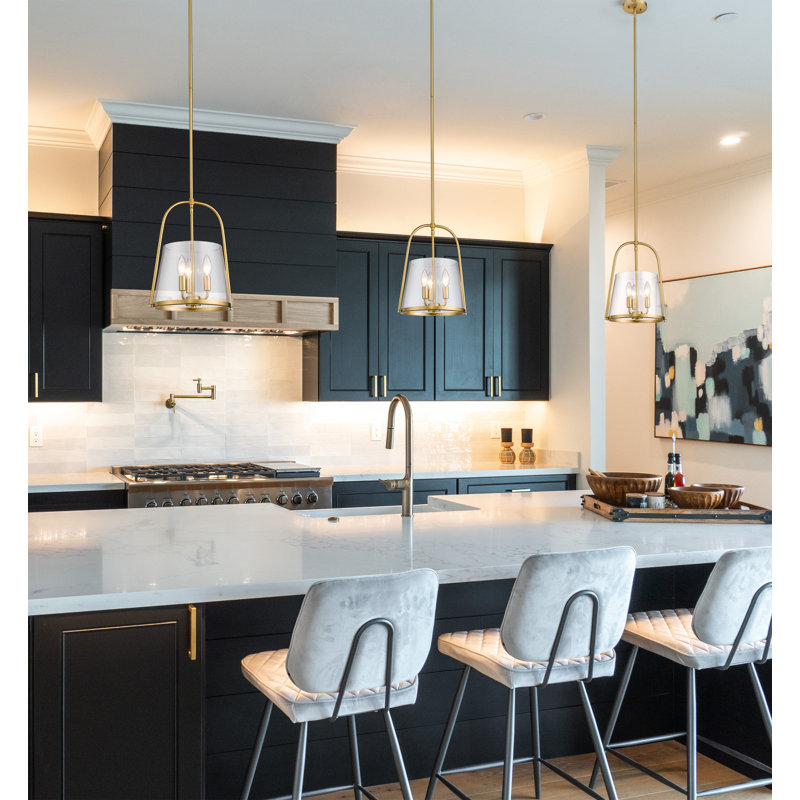 Berardi 3 - Light Unique/Statement Pendant, Modern Gold