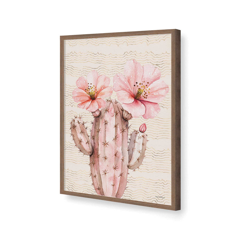 «Cactus Charm II» par lettrage et doublure, L 18 po x H 24 po, Brun, Impression encadrée