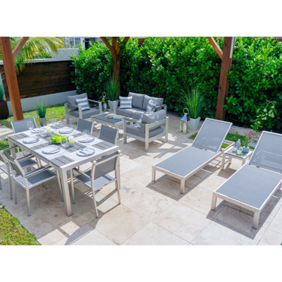 Belvedere Metal 10 - Person Seating Group with Cushions