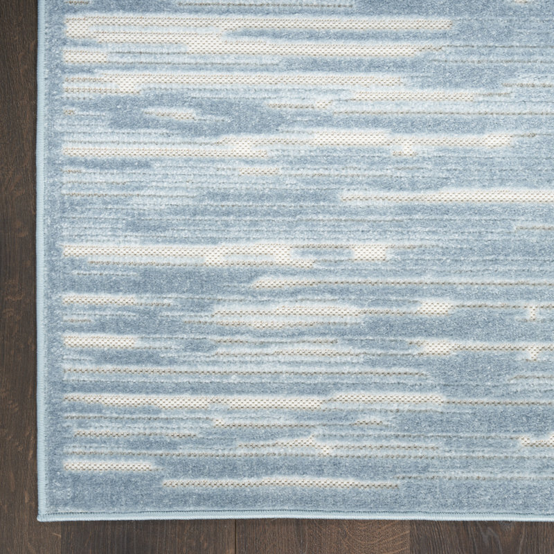 Tapis d'intérieur moderne bleu Ebern Designs Prasun, Rectangle 6 pi 7 po x 9 pi 2 po