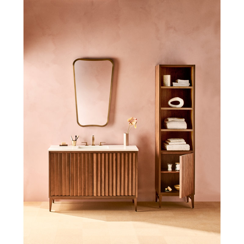 Sinca Freestanding Linen Cabinet, Walnut