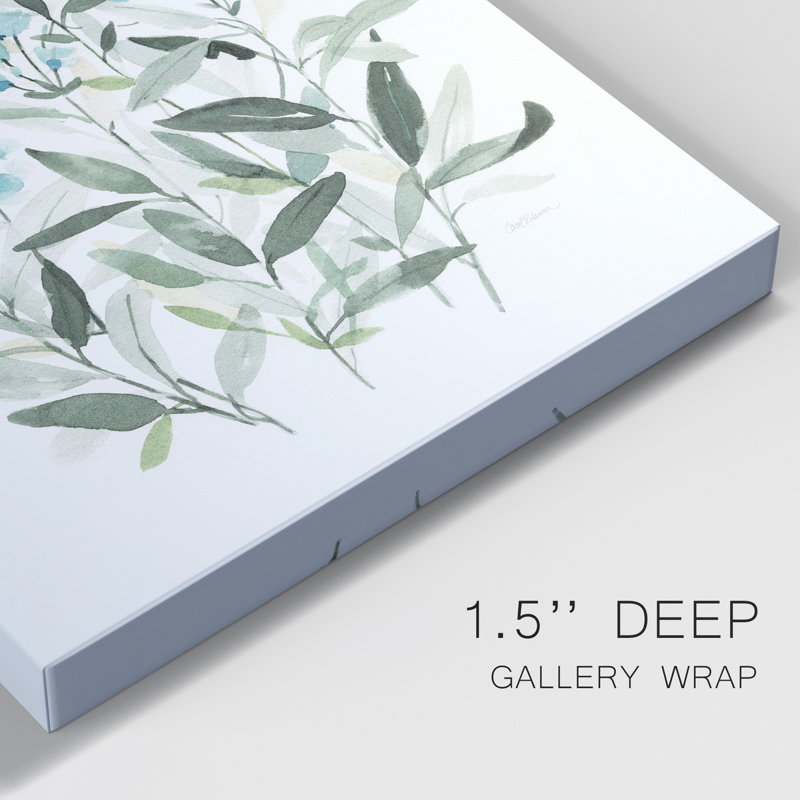 «Delicate Blue Botanical II», reproduction sur toile tendue, H 36 po x l 24 po x P 1 po