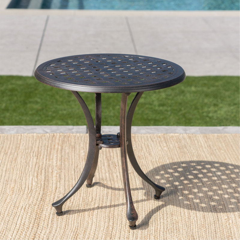Outdoor 19" Cast Aluminum Side Table