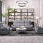 Fauteuil inclinable manuel en mousse haute densité avec accoudoirs à volutes modernes, garniture de siège et siège large pour les salons transitionnels