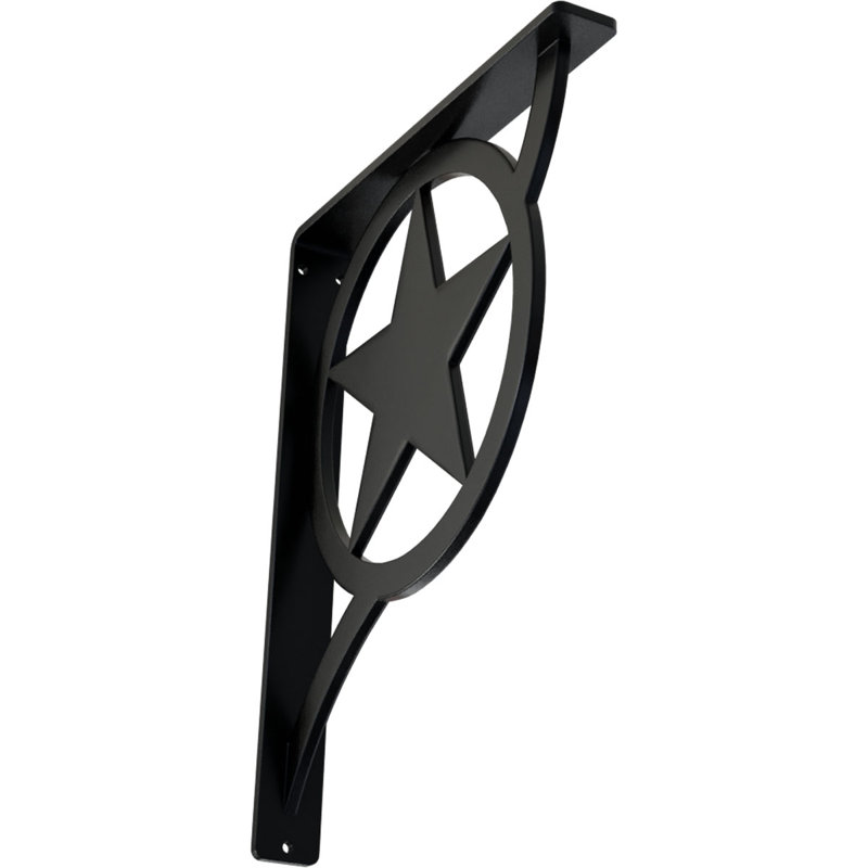 Support en fer forgé Austin (accoudoir central simple) l 1 1/2 po x P 10 po x H 12 po, noir thermolaqué, Noir